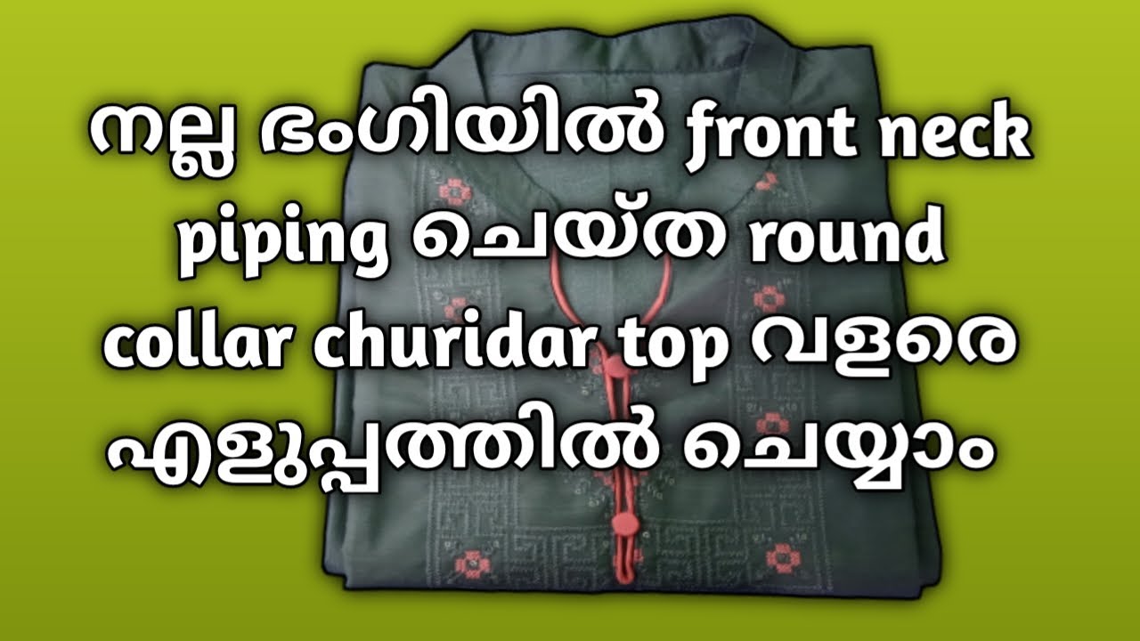 Round collar neck churidar top cutting and stitching YouTube