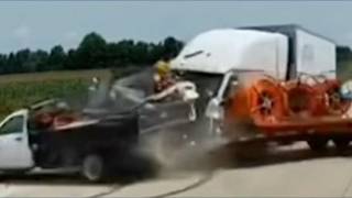 Semi truck collision caught on dashcam