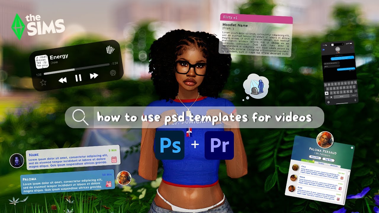 Sims Templete how to use psd templates for videos ⋆゚☁︎ | sims 4 tutorial ⊹ . 📽.ᐟ ...