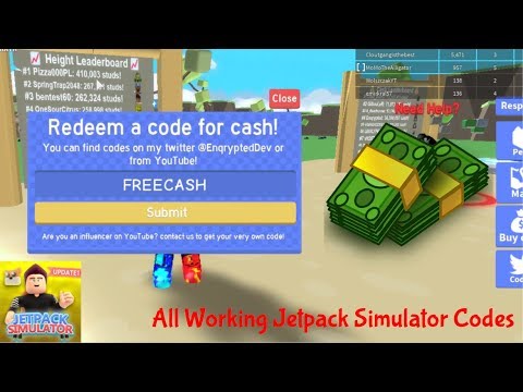 All Working Twitter Codes In Jetpack Simulator Roblox Youtube