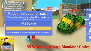 ALL WORKING TWITTER CODES IN JETPACK SIMULATOR! || Roblox