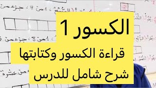 الكسور (1)، مفاهيم: قراءة وكتابة، رياضيات، السنة الرابعة