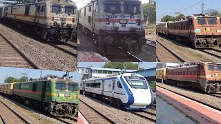 (6 in 1) HIGH SPEED TRAINS IN ACTION➡️VANDE BHARAT+WAP4&7+WAG9 USED FOR SPECIAL TRAIN see full video