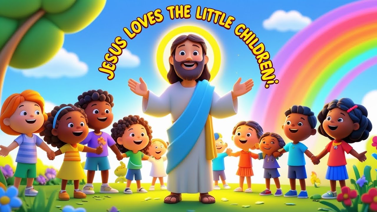 Jesus Loves Little Children ❤️ | Kids Christian Sing Along | Bible Song for Children (Matthew 19:14)