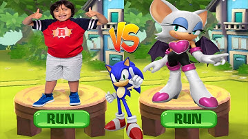 Tag with Ryan vs Sonic Dash - Rouge Sonic New Character Update All Characters Unlocked All Costumes