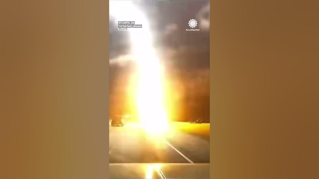 BANG! Lightning Explodes Pavement, Strikes Road Next to Driver BANG! Lightning Explodes Pavement, Strikes Road Next to Driver