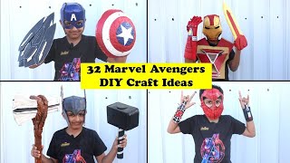 All my 32 MARVEL AVENGERS DIY Craft Ideas in ONE video! | Which is your favorite MCU Avenger weapon?