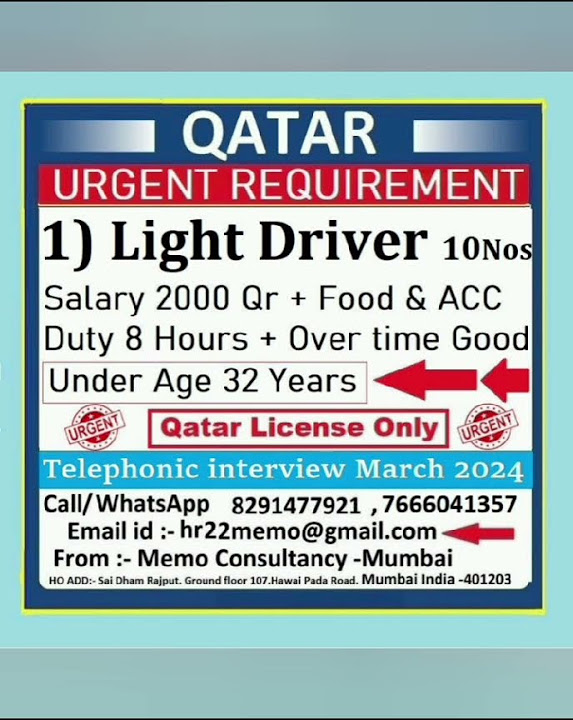 memo-consultancy-mumbai-qatar-driver-job-march-2024-job-in-qatar