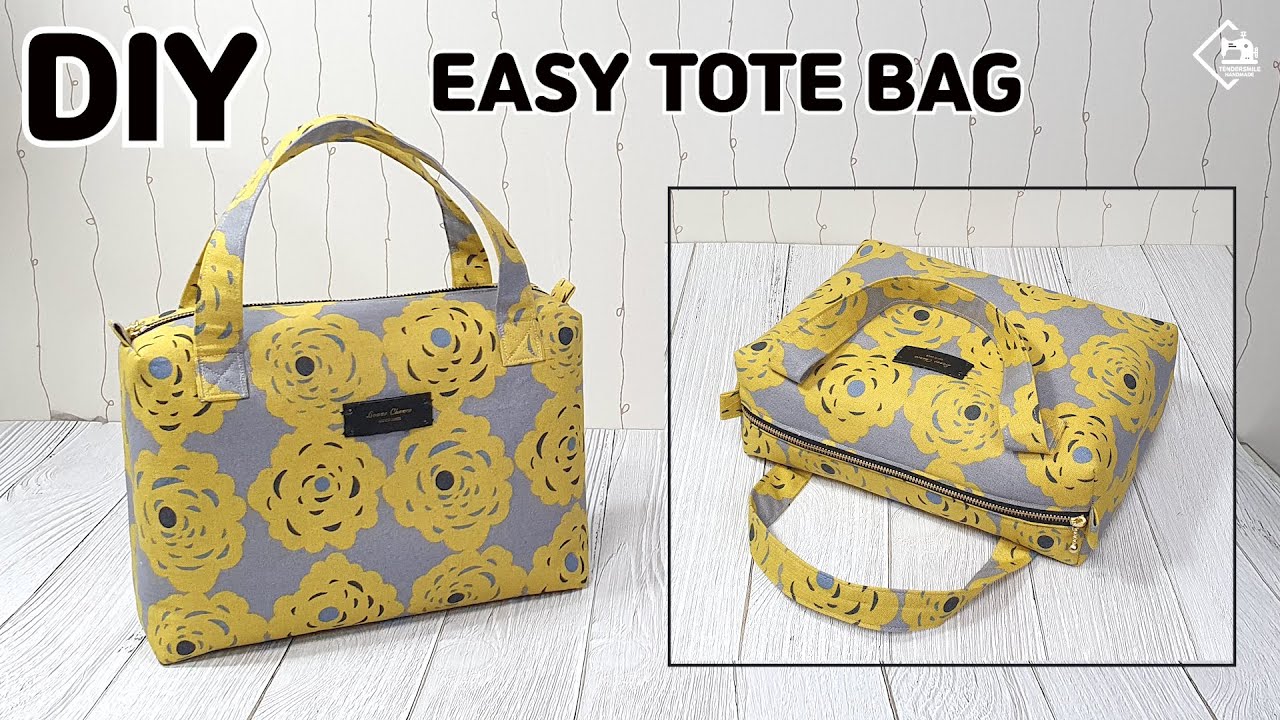 DIY EASY TOTE BAG / How to make a simple handbag / sewing tutorial ...