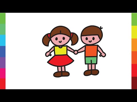 How To Draw Cute Boy And Girl Step By Step - YouTube