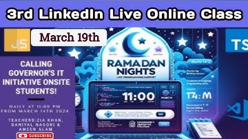 3rd Online Class | LinkedIn Live Session | Ramadan Coding Night | 19 March | Umair Khan