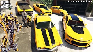 GTA 5  Stealing Transformers Bumblebee Cars with Franklin! | (GTA V Real Life Cars #17)