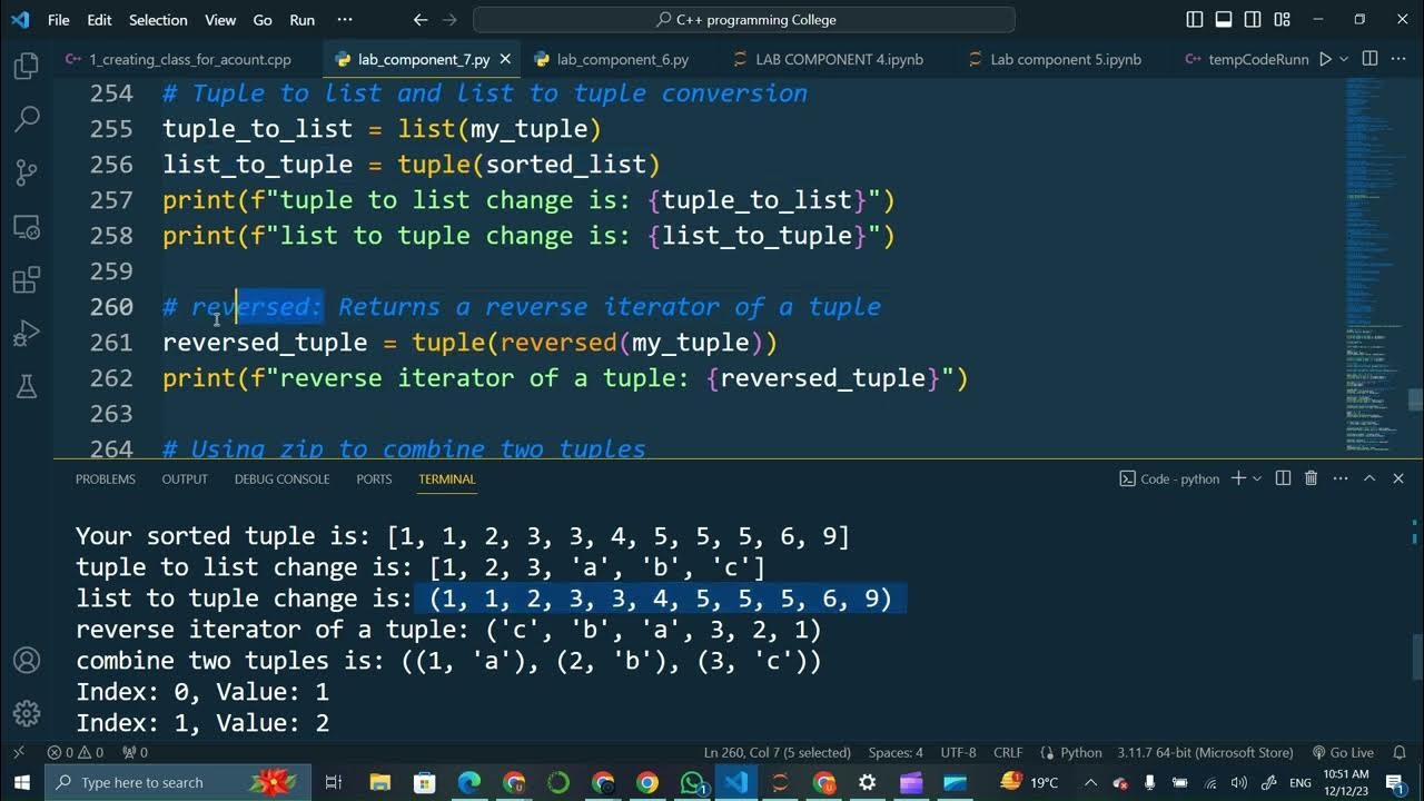 All Tuple Operations covered in one shot using visual studio code IDE # ...