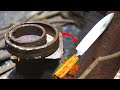 Knife Making Process - Turning Rusted Bearing into an amazing Sharp Knife