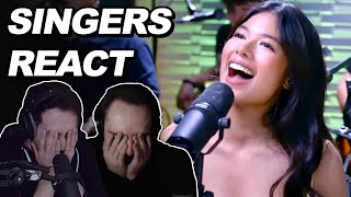 Singers React to Gigi de Lana (GG Vibes) - Through the fire x Piano in the dark | Reaction
