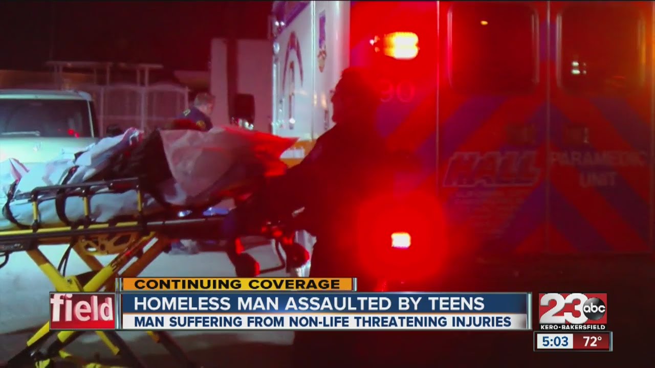 Homeless man attacked by teens Wednesday night - YouTube
