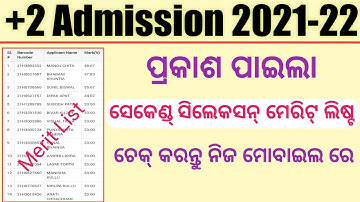 +2 2nd Selection Merit List // Plus 2 Second Selection Merit List 2021-22