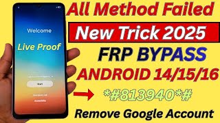 All Samsung Frp Bypass 20251000% Done Android 14 1516 Latest Update Frp Unlock Without Pc Trick