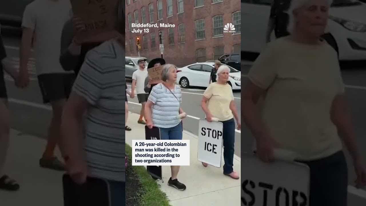 Protesters hold a vigil for the victim of the ICE shooting in Maine Protesters hold a vigil for the victim of the ICE shooting in Maine