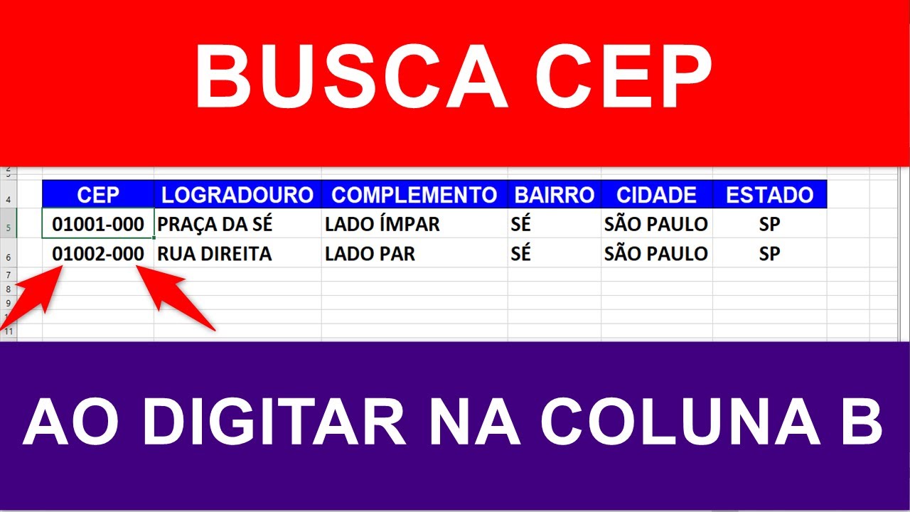 PESQUISAR CEP AUTOMATICAMENTE Em SITE Ao DIGITAR Na Planilha Excel VBA pesquisar-cep-automaticamente-em-site-ao-digitar-na-planilha-excel-vba