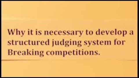 on judging 01 : why we need a judging system