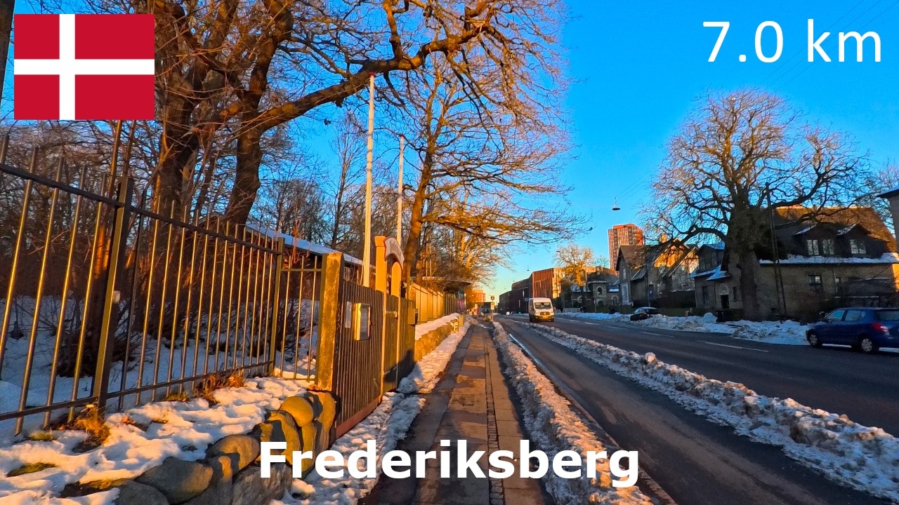 Virtual Run | Frederiksberg | 7 km | Late Afternoon Run in the Golden Hour