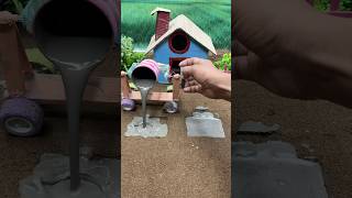 😱 Amazing Mini Tractor Making Cement Pillar | DIY Real Working Construction Machine 🚜 #shorts