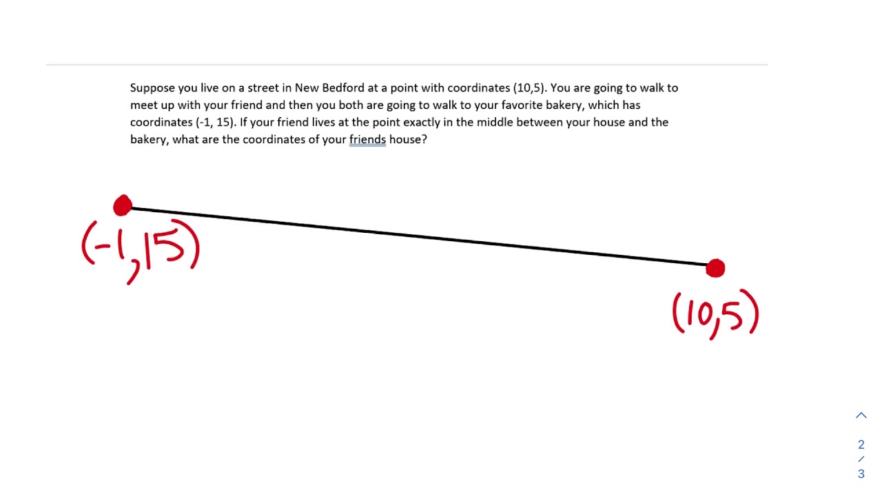 Word problems with midpoint and distance formula - YouTube