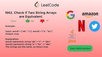 1662 Check If Two String Arrays are Equivalent (Leetcode) | Easy Solution