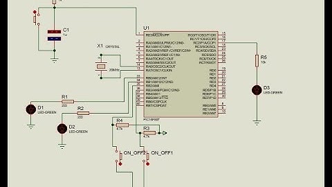 Hai nút nhấn điều khiển hai đèn LED sáng tắt tuần tự PIC 16F887.