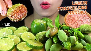 ASMR Mouth watering with Green lemon, Jackfruit Vs Hot Salt (LEMON, TONGTOLANG NANGKA) #P3