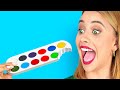 FUN SNEAK FOOD INTO CLASS AND DIY SCHOOL SUPPLIES || Funny Food Pranks by 123 GO! FOOD