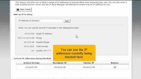 How to use IP deny manager in cPanel
