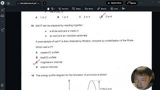 2021 O level Chem P1 Q18