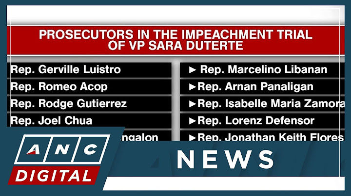 LOOK: Who are the prosecutors in VP Sara Duterte's impeachment trial? | ANC