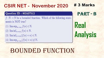 ||CSIR NET November 2020|| Real Analysis|| Part-B|| Bounded Function||