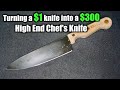 Turning a 1 knife into a 300 high end chefs knife  chefs knife restoration