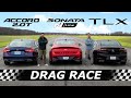 2021 Acura TLX vs Honda Accord vs Hyundai Sonata N Line // DRAG & ROLL RACE