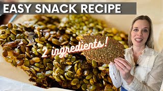 Easy Gluten-free Snack Recipe  |  2-ingredient Pumpkin Seed Brittle