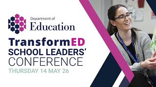 TransformED School Leaders Conference - May 2026 - Daniel T Willingham