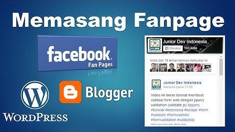 Cara Memasang Fanpage Facebook di Website, Wordpress dan Blogger/Blogspot