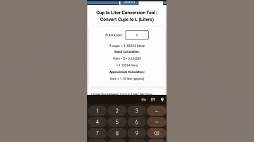Cup To Liter Conversion