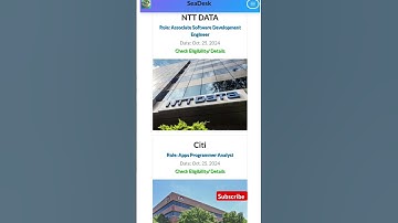 NTT Data, Citi hiring 🤯 #jobupdates #jobposts #jobs #trending #shorts || SeaDesk.in
