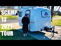 2021 13’ Scamp Trailer Tour, Baby!!! // Let's Get Our Scamp On!!! // SLEEPS 4! // Pull With a Subaru