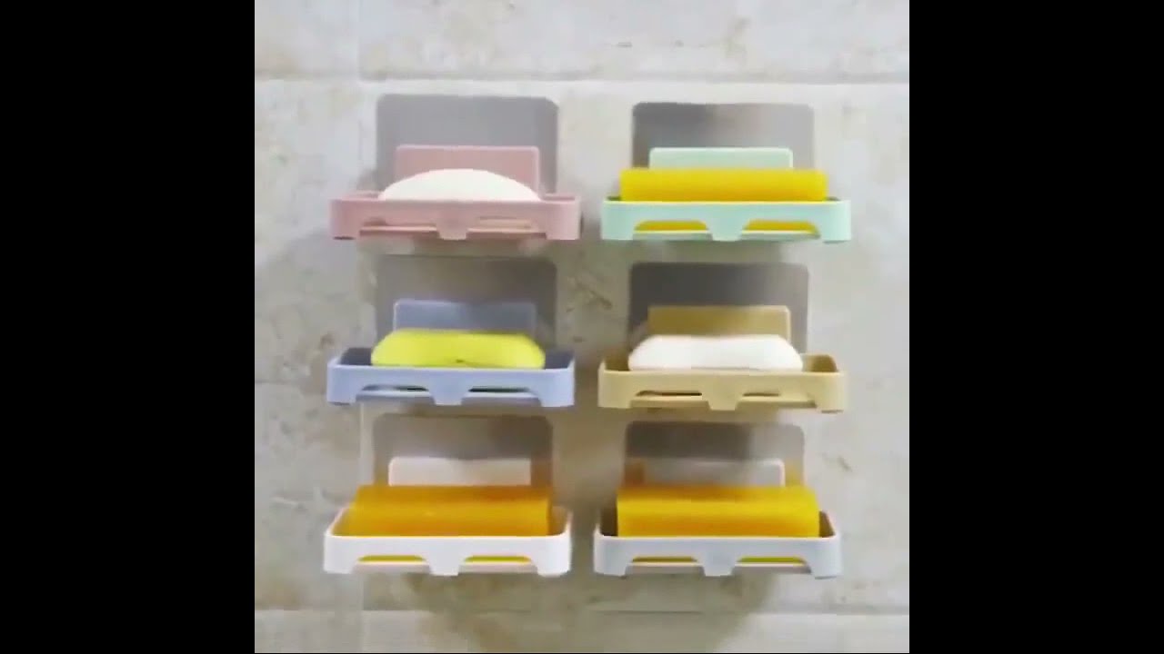 Pair of Plastic Bathroom Shower Soap Box Drain Storage Rack Soap Holder || Magasin4All