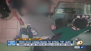 Teen duo using ruse to steal tip jars