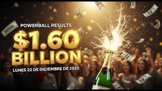 Resultados Powerball Lunes 22 De Diciembre Del 2025  16 Billones De Dolares