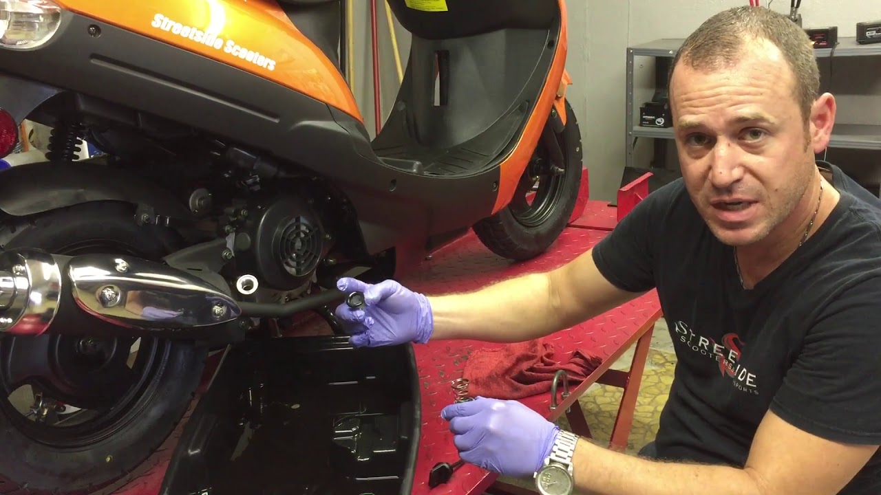 How to 50cc Scooter Oil Change The Easy Way 49cc 150cc GY6 YouTube