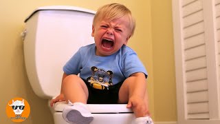 Funny Baby Cry Stuck in Toilet Wants His Mommy - Funny Baby Videos | Just Funniest
