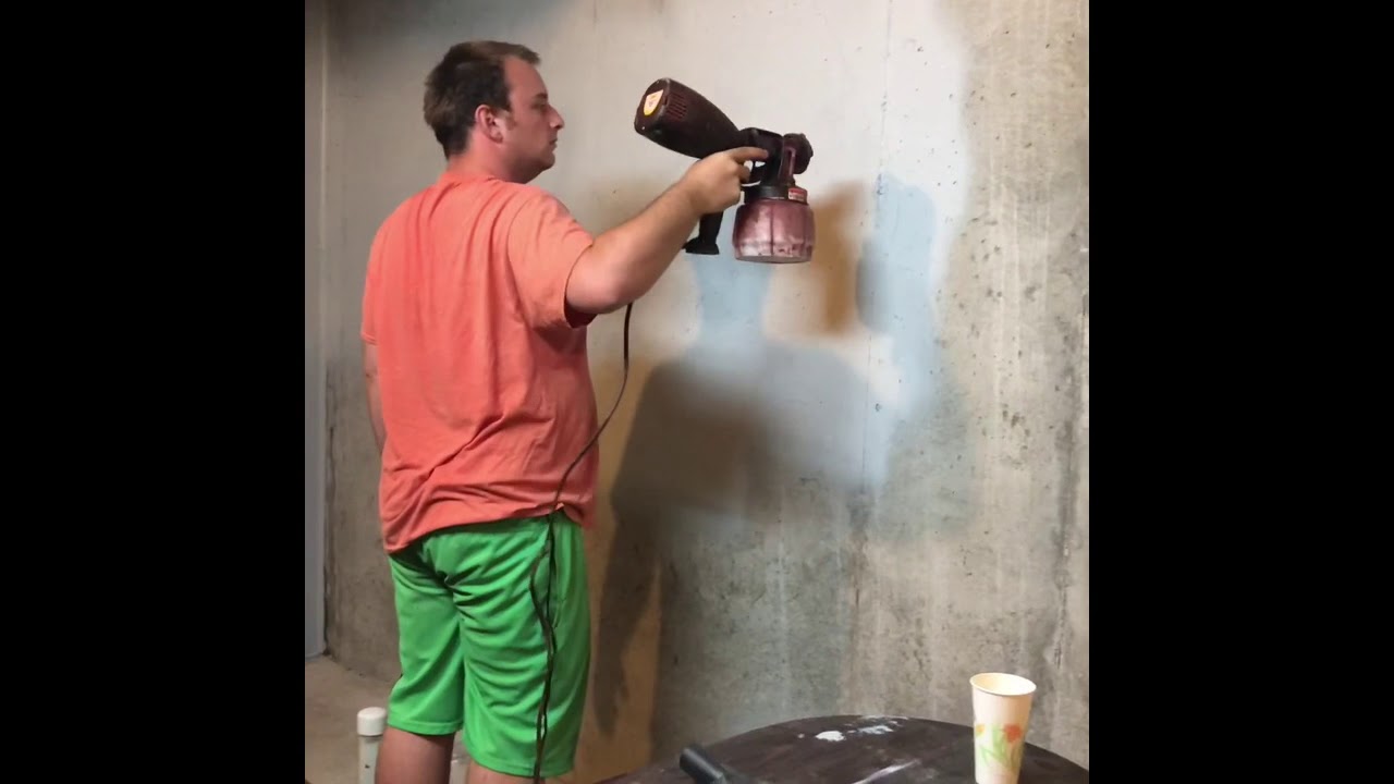 Painting Concrete Walls In The Basement - YouTube